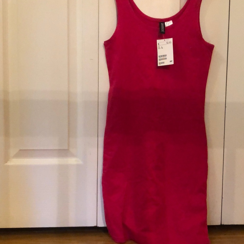 Hot pink body con dress